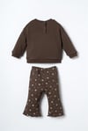 U.S Polo Assn Kız Bebek Sweatshirt Tayt Takım Kahverengi USB3251