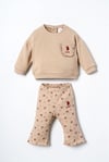 U.S Polo Assn Kız Bebek Sweatshirt Tayt Takım Bej USB3251