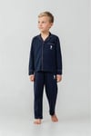 U.S Polo Assn Erkek Çocuk Nakışlı Gömlek Pijama Takımı Lacivert US2643-4