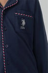 U.S Polo Assn Erkek Çocuk Nakışlı Gömlek Pijama Takımı Lacivert US2643-G