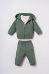 U.S Polo Assn Erkek Bebek 3'lü Kapüşonlu Ceket Alt Takım Yeşil USB3179