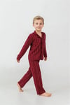 U.S Polo Assn Erkek Çocuk Nakışlı Gömlek Pijama Takımı Bordo US2644-G