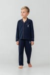 U.S Polo Assn Erkek Çocuk Nakışlı Gömlek Pijama Takımı Lacivert US2643-G