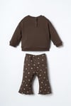 U.S Polo Assn Kız Bebek Sweatshirt Tayt Takım Kahverengi USB3251