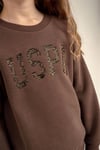U.S Polo Assn Kız Çocuk Nakışlı Eşofman Takımı Kahverengi US2723-4