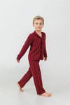 U.S Polo Assn Erkek Çocuk Nakışlı Gömlek Pijama Takımı Bordo US2644-4
