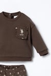 U.S Polo Assn Kız Bebek Sweatshirt Tayt Takım Kahverengi USB3251