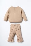 U.S Polo Assn Kız Bebek Sweatshirt Tayt Takım Bej USB3251
