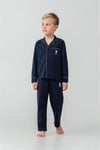 U.S Polo Assn Erkek Çocuk Nakışlı Gömlek Pijama Takımı Lacivert US2643-4
