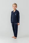 U.S Polo Assn Erkek Çocuk Nakışlı Gömlek Pijama Takımı Lacivert US2643-G