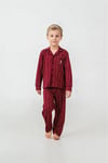 U.S Polo Assn Erkek Çocuk Nakışlı Gömlek Pijama Takımı Bordo US2644-G