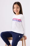 U.S. Polo Assn Kız Çocuk Pijama Takımı Krem US1962-G