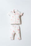 U.S Polo Assn. Kız Bebek Gömlek Pijama Takım Pudra USB2988