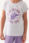 U.S. Polo Assn. Kız Çocuk Pijama Takımı Kar Melanj US1838-4