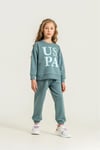 U.S. Polo Assn. Kız Çocuk Baskılı Eşofman Takımı Yeşil US2712-4
