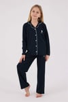 U.S. Polo Assn. Kız Çocuk Gömlek Pijama Takımı Lacivert US2327-G