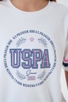 U.S. Polo Assn. Kız Çocuk Tişört Şort Takım Beyaz US2501-4
