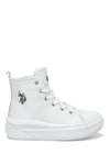 U.S. Polo Assn. Kız Çocuk Clementine JR PU 3PR Spor Ayakkabı Beyaz 101390022