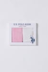 U.S. Polo Assn. Kız Bebek 6'lı Ağız Mendili Set Pembe-Beyaz USB2493