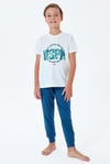 U.S. Polo Assn. Erkek Çocuk Pijama Takımı Beyaz US2413-4