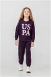 U.S. Polo Assn. Kız Çocuk Baskılı Eşofman Takımı Mürdüm US2712-4