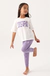 U.S. Polo Assn. Kız Çocuk Pijama Takımı Krem US1818-G