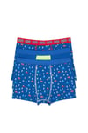 U.S. Polo Assn. Erkek Çocuk Desenli 3'lü Boxer Set Cobalt US2247