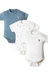 U.S. Polo Assn. Erkek Bebek 3'lü Body Zıbın Set Beyaz USB2853