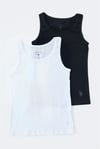 U.S. Polo Assn. Kız Çocuk 2'li Basic Kalın Askılı Atlet Set Siyah US1674