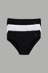 U.S. Polo Assn. Kız Çocuk 3'lü Slip Külot Siyah US1677