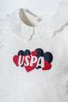 U.S. Polo Assn. Kız Bebek Tişört Pantolon Takım Beyaz USB2970