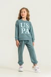 U.S. Polo Assn. Kız Çocuk Baskılı Eşofman Takımı Yeşil US2712-4
