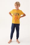 U.S. Polo Assn. Erkek Çocuk Pijama Takımı Hardal US1739-4
