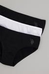 U.S. Polo Assn. Kız Çocuk 3'lü Slip Külot Siyah US1677