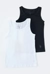 U.S. Polo Assn. Kız Çocuk 2'li Basic Kalın Askılı Atlet Set Siyah US1674