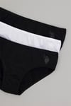 U.S. Polo Assn. Kız Çocuk 3'lü Slip Külot Siyah US1677