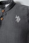 U.S. Polo Assn. Erkek Bebek Gömlek Şort Takım Koyu Gri USB2883
