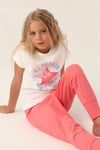 U.S. Polo Assn. Kız Çocuk Pijama Takımı Krem US1838-G