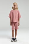 U.S. Polo Assn. Kız Çocuk Bermuda Tişört Şort Takım Retro Pembe US2065-4