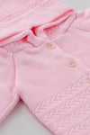 Veycan Baby Kız  Bebek Triko Kapşonlu Hırka Pembe 0101