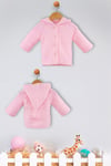 Veycan Baby Kız  Bebek Triko Kapşonlu Hırka Pembe 0101