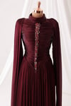 Dior Tesettür Abiye Bordo