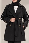 Kısa Kaşe Kaban Siyah