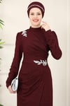 Masal Tesettür Abiye Bordo