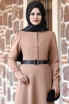 Masal Tesettür Elbise Camel