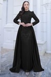Mila Tesettür Abiye Siyah