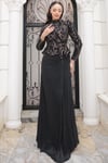 Sirena Tesettür Abiye Siyah Gold