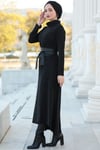 Triko Çan Tesettür Elbise Siyah