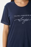 Kadın Always Viskon Bisiklet Yaka Kısa Kol Lacivert Alt Üst Pijama Takımı