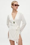 Kadın Briana Ultra Soft Ekru Kimono
